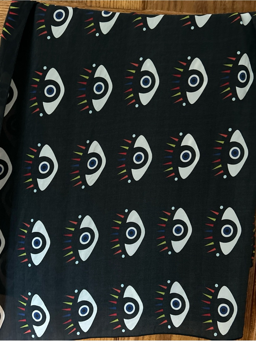 Hayden Harnett Silk Black Eye Print Scarf